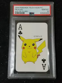 PSA 10 Gem Pikachu Pokemon Televi-kun Magazine Playing Card Ace of Clubs 1998 - Image 2