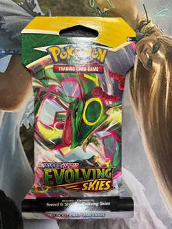 Pokemon "Evolving Skies" 10-Card Sealed Sleeved Booster (Rayquaza) X1 - Image 1