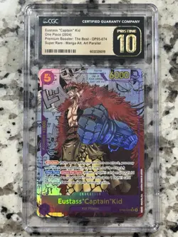 One Piece Card Game Eustass 'Captain' Kid OP05-074 Manga Card CGC Pristine 10 - Image 1