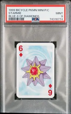 1999 Pokemon Starmie Mini Playing Card Poker Bicycle PSA 9 Mint Pop 1!! - Image 1