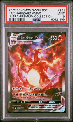 2022 Black Star Promo Ultra Prem Coll #261 Full Art Charizard VMAX PSA 9 Card - Image 1