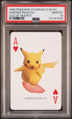 PSA 10 - Surfing Pikachu 1998 Pokemon Stadium YELLOW Card - Image 1