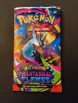 1x Pokemon Mega Evolution Phantasmal Flames Sealed Pack w/10 Card Style may vary - Image 1