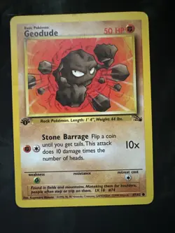 Pokemon Card Pokemon Geodude 47/62 First Edition 1st - Image 1