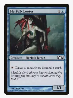 Merfolk Looter | M12 | Pauper EDH Staple | Looter Graveyard Reanimator | MTG |LP - Image 1