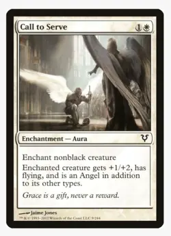 Call to Serve | Avacyn Restored AVR | MTG | Angel Tribal | Common Aura | NM - Image 1