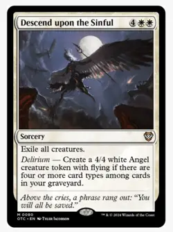 Descend upon the Sinful | MTG OTC | Delirium | Angel Token | Flying | NEW NM+ - Image 1