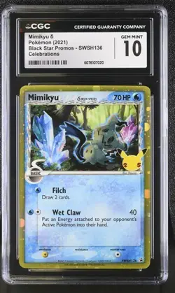 POKEMON CELEBRATIONS CGC 10 GEM MINT MIMIKYU COSMOS SWSH136 - Image 1