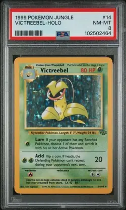 Victreebel #71 Jungle Holo Pokemon PSA 8 - Image 1