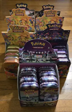 Empty Pokemon Mini Tins (Lot Of 64) With Art - Image 1