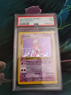 1999 Pokemon Spanish 1st Edition #10 MeWTWO-Holo PSA 7 - Image 1