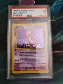 1999 Pokemon Spanish 1st Edition #10 MeWTWO-Holo PSA 7 - Image 3