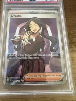 2024 Pokemon SSP EN Drasna Supporter Ultra Rare #231/191- PSA 9 MINT - Image 3