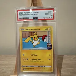 Pokemon TCG PSA 10 PIKACHU, EEVEE, & GROOKEY ON THE BALL FUTSAL ⚽ - Image 2