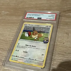 Pokemon TCG PSA 10 PIKACHU, EEVEE, & GROOKEY ON THE BALL FUTSAL ⚽ - Image 3