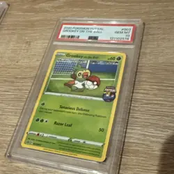 Pokemon TCG PSA 10 PIKACHU, EEVEE, & GROOKEY ON THE BALL FUTSAL ⚽ - Image 4