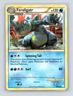Pokemon TCG Feraligatr 20/123 HeartGold SoulSilver Normal MP - Image 1