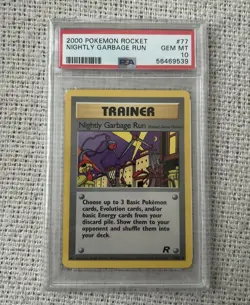 2000 POKEMON ROCKET TRAINER #77 NIGHTLY GARBAGE RUN PSA 10 - Image 1