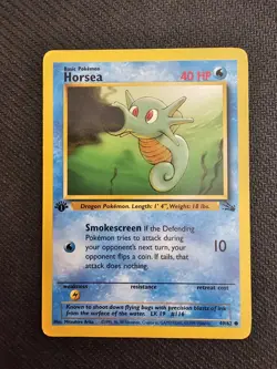Horsea 1st Edition Fossil Unlimited Pokemon TCG 49/62 Common LP/MP - Image 1