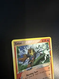 2005 EX Unseen Forces GOLD STAR Shiny Entei Holo Foil Rare 113/115 Pokemon NM - Image 3