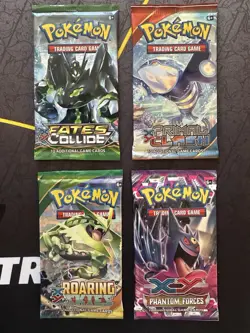 Pokemon TCG XY Sealed Booster Packs (4 Total) including Phantom Forces - Image 1