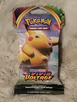 Pokemon Pikachu Sleeved Booster Pack 2020 Sword & Shield Vivid Voltage Pokemon 820650807503 - Image 1