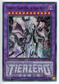 Yugioh MZMI-EN014 Clorless, Chaos King of Dark World Super Rare 1st Edition NM - Image 1