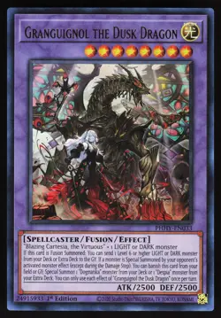 Yugioh! Granguignol the Dusk Dragon PHHY-EN033 Ultra Rare 1st Ed - Image 1