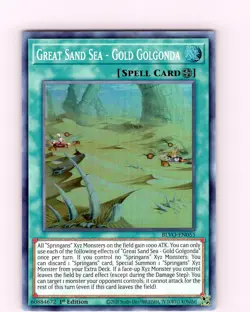 Yu-Gi-Oh TCG Great Sand Sea - Gold Golgonda BLVO-EN055 1st Edition Super Rare NM - Image 1