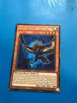 YUGIOH Secret Rare Advanced Crystal Beast Cobalt Eagle BLCR-EN015 1st Edition - Image 1