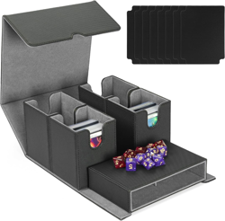 MTG Deck Box with Dice Tray, 5 in 1 Commander Deck Box Fits 840+ Sleeveless Card - Image 1
