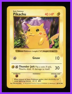 Pikachu - 58/102 - Shadowless Base Set - Red Cheeks Error Card - Pokemon Card - Image 1