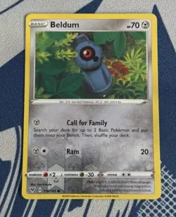 Beldum 116/185 - Vivid Voltage - Reverse Holo - Common - Pokemon Card - NM - Image 1