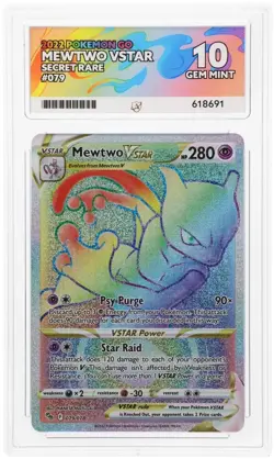 ACE 10 Mewtwo VSTAR 079/078 Pokemon Go Rainbow Holo Pokemon Card - Gem Mint - Image 1