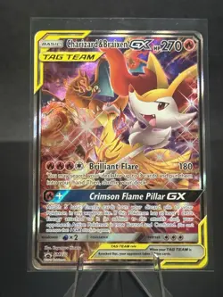 Charizard and Braixen GX SM230 Sun and Moon Black Star Promo NM Pokemon Card - Image 1
