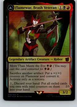 Flamewar, Brash Veteran - BOT - Transformers - Foil Mythic - NM - MTG - Image 1