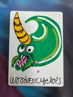 FOIL - Giant Adephage - Wooden Cyclops Artist Proof Sketch MTG AP Magic - Image 1