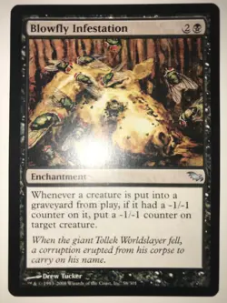 MTG Blowfly Infestation Shadowmoor 58/301 Regular Uncommon LP - Image 1