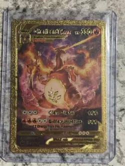 Pokemon Charizard VMAX 330hp Gold Foil Fan Art Collector Card TCG - Image 1