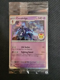 Pokemon Day 2024 Paldean Fates Ceruledge 40/91 Cosmos Holo SEALED Promo - Image 1