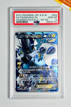 Pokemon PSA 10 Thundurus EX Full Art BW8 Thunder Knuckle 1st Ed #052 Japanese - Image 1