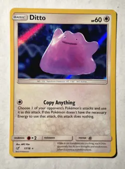 Ditto 17/18 Detective Pikachu Holo Rare Pokemon TCG NM/ M 2019 - Image 1