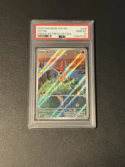 2025 POKEMON SVP EN-SV BLACK STAR PROMO #208 VICTINI UNOVA ILLUS COLL PSA 10 - Image 1