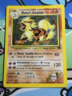 Pokemon TCG Blaines Arcanine Gym Challenge 1/132 Holo Unlimited MP SHIPS FAST - Image 1
