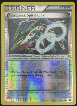 Pokemon TCG Mega Rayquaza Spirit Link Reverse Holo XY Roaring Skies 87/108 LP - Image 1