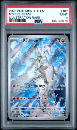 2025 Pokemon S&V Journey Together N'S Reshiram Illustration Rare PSA 9 #167 - Image 1