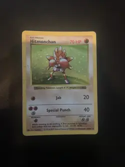 Pokemon TCG Hitmonchan Base Set 7/102 Holo Shadowless Holo Rare - Image 1