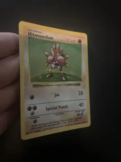 Pokemon TCG Hitmonchan Base Set 7/102 Holo Shadowless Holo Rare - Image 3