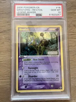 Pokemon Legend Makers Girafarig Reverse Holo Psa 10 Pop 11 - Image 1