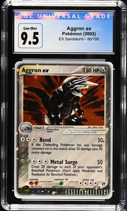 Pokemon 2003 Aggron ex EX Sandstorm Ultra Rare #95 CGC 10 Gem Mint - Image 1